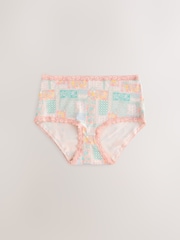 Pink/Green Midi Cotton and Lace Knickers 7 Pack - Image 8 of 10