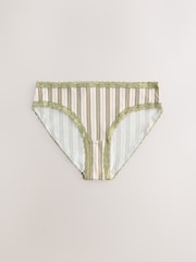 Pink/Green High Leg Cotton and Lace Knickers 7 Pack - Image 4 of 10