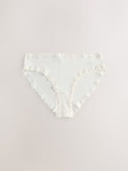 Pink/Green High Leg Cotton and Lace Knickers 7 Pack - Image 5 of 10