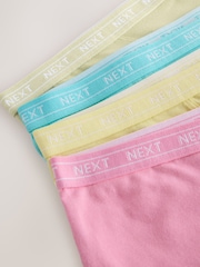 وردي/أصفر/أزرق/أخضر - حزمة سراويل داخلية من 4 قطع مصنوعة من القطن ومزينة بشعار - صورة 7 من 7