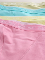 Pink/Yellow/Blue/Green Boyshort Cotton Logo Knickers 4 Pack - Image 9 of 10