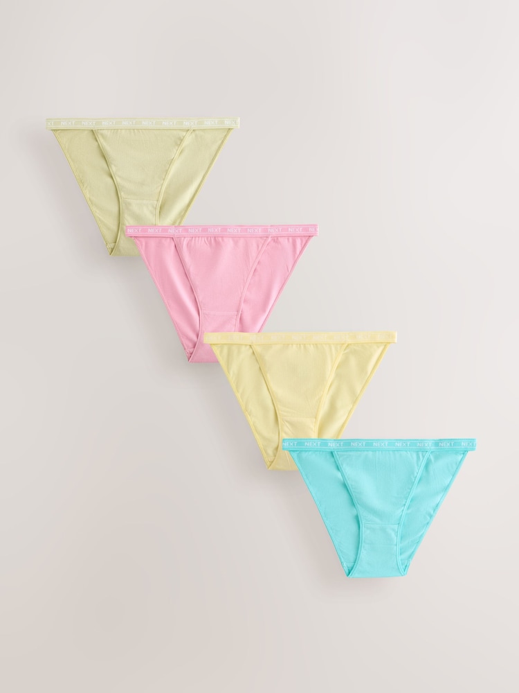 Қызғылт/Сары/Көк/Жасыл - Мақтадан жасалған логотипті іш киімдер 4 жиынтығы - 7суретінің 1 суреті