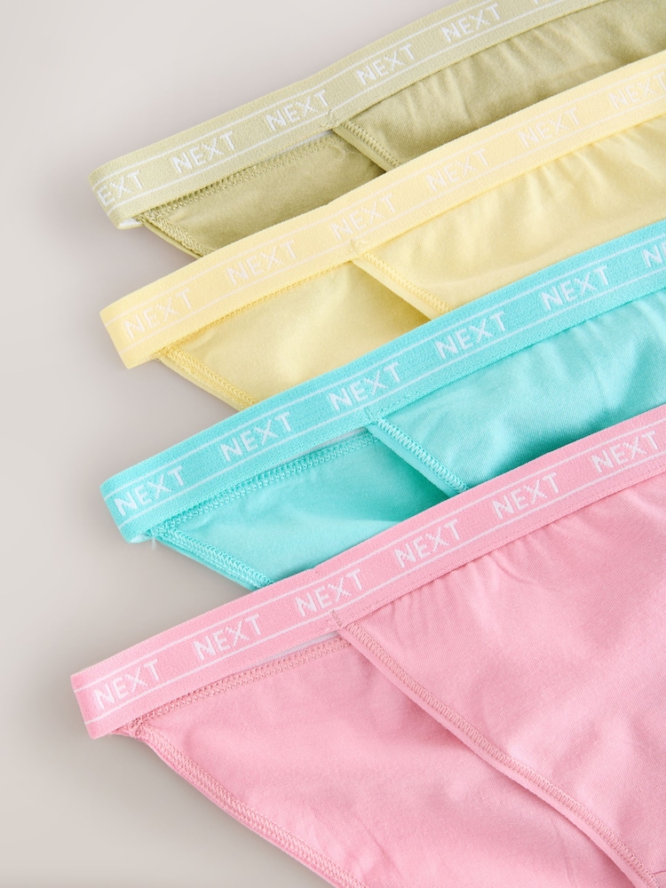 Қызғылт/Сары/Көк/Жасыл - Мақтадан жасалған логотипті іш киімдер 4 жиынтығы - 7суретінің 7 суреті