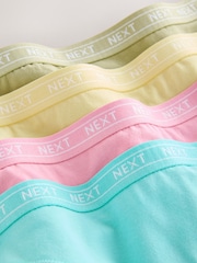 Pink/Yellow/Blue/Green Bikini Cotton Logo Knickers 4 Pack - Image 6 of 7