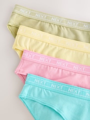Pink/Yellow/Blue/Green Bikini Cotton Logo Knickers 4 Pack - Image 7 of 7