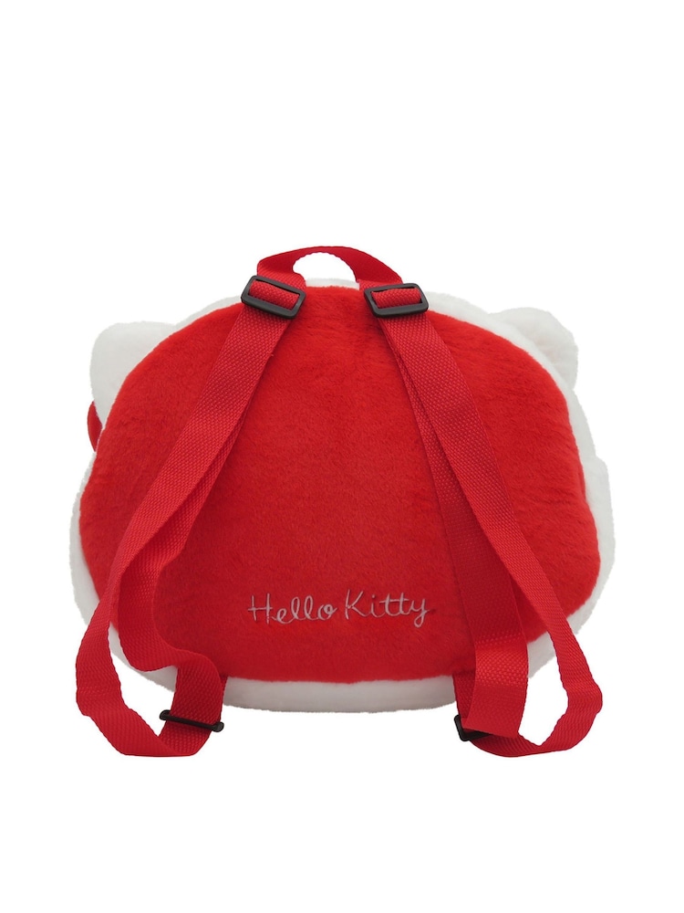 Peers Hardy Sanrio Plush Hello Kitty Face Print White Backpack - Image 2 of 3 Peers Hardy Sanrio Plush Hello Kitty Face Print White Backpack - Image 2 of 3