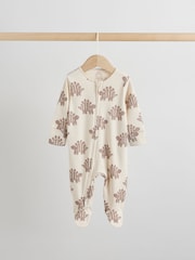 Multi Safari Two Way Zip Baby Sleepsuits 3 Pack (0mths-2yrs) - Image 5 of 13