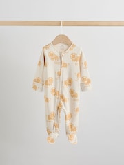 Multi Safari Two Way Zip Baby Sleepsuits 3 Pack (0mths-2yrs) - Image 6 of 13