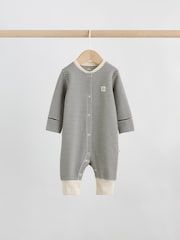 Monochrome Waffle Baby Sleepsuits 3 Pack (0mths-3yrs) - Image 3 of 12