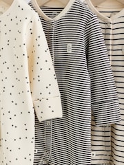 Monochrome Waffle Baby Sleepsuits 3 Pack (0mths-3yrs) - Image 7 of 12