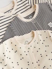 Monochrome Waffle Baby Sleepsuits 3 Pack (0mths-3yrs) - Image 8 of 12