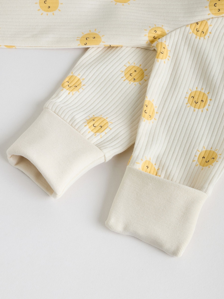 Yellow/Blue Sunshine Two Way Zip Baby Sleepsuits 3 Pack (0mths-3yrs) - Image 12 of 12