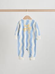 Yellow/Blue Sunshine Two Way Zip Baby Sleepsuits 3 Pack (0mths-3yrs) - Image 6 of 12