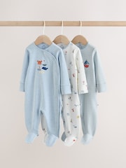 Blue Nautical Baby Sleepsuits 3 Pack (0mths-2yrs) - Image 1 of 13