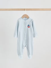 Blue Nautical Baby Sleepsuits 3 Pack (0mths-2yrs) - Image 4 of 13