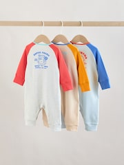 Multi Raglan Baby Sleepsuits 3 Pack (0mths-3yrs) - Image 5 of 15