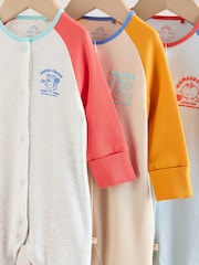 Multi Raglan Baby Sleepsuits 3 Pack (0mths-3yrs) - Image 9 of 15