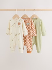 Multi Two Way Zip Baby Sleepsuits 3 Pack (0mths-3yrs) - Image 1 of 13