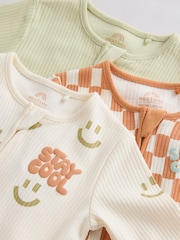 Multi Two Way Zip Baby Sleepsuits 3 Pack (0mths-3yrs) - Image 10 of 13