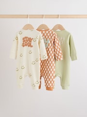 Multi Two Way Zip Baby Sleepsuits 3 Pack (0mths-3yrs) - Image 2 of 13