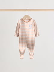 Blue/Ecru Bear 3 Pack Baby Sleepsuits (0mths-2yrs) - Image 2 of 13