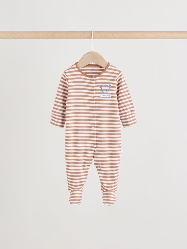 Blue/Ecru Bear 3 Pack Baby Sleepsuits (0mths-2yrs) - Image 2 of 13 Blue/Ecru Bear 3 Pack Baby Sleepsuits (0mths-2yrs) - Image 2 of 13