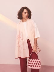 Pink Valentines Embroidered Lightweight Scarf - Image 1 of 9