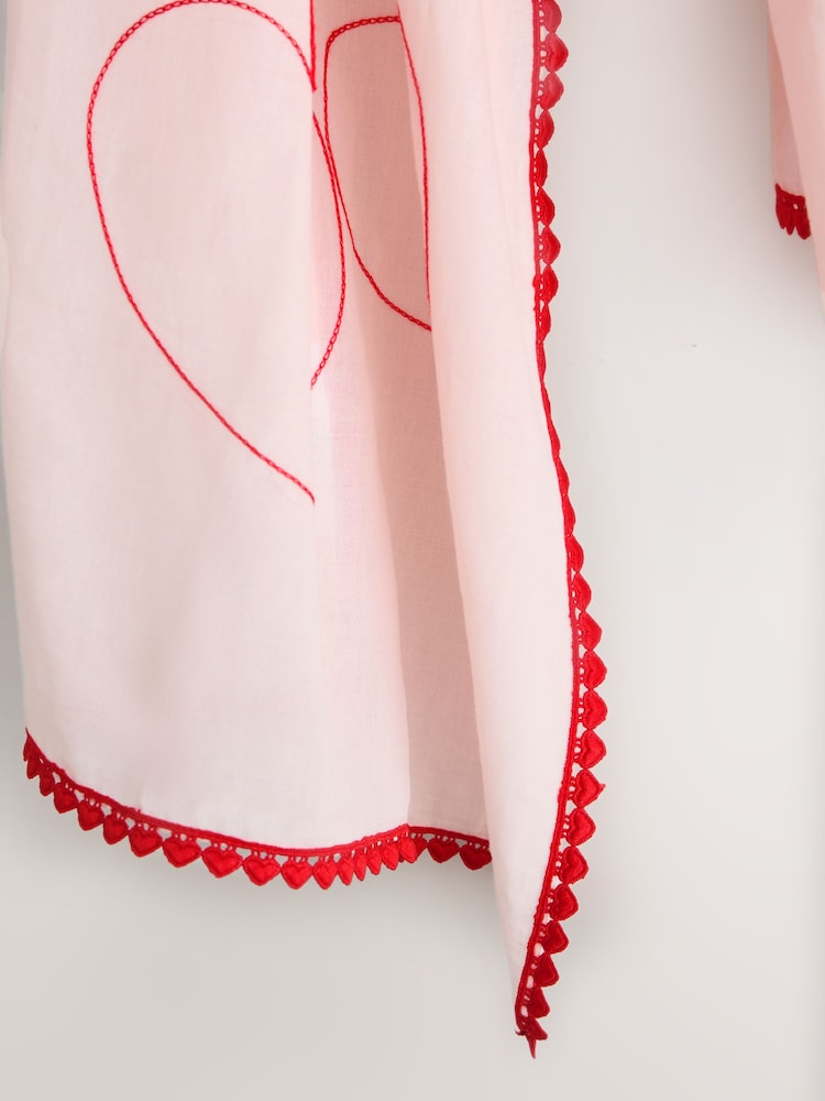 Saint-Valentin rose - Écharpe légère brodée - Image 10 de 10