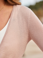 Sosandar Pink Tie Front Cardigan - Image 3 of 3