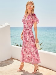 Vestido midi com estampa animal print Sosandar na cintura - Imagem 2 de 5