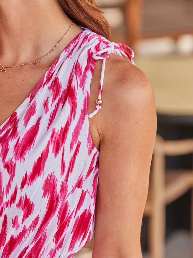 Sosandar Paradise Print Tie Waist Crinkle Jumpsuit - Imagen 5 de 5