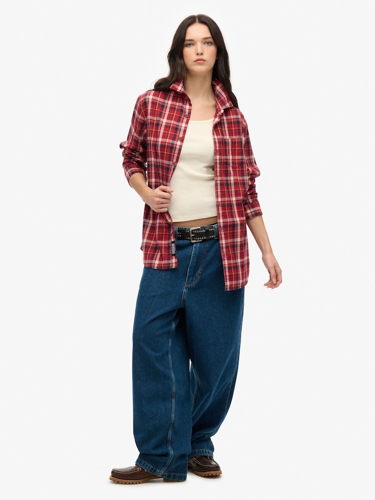 Camisa xadrez vintage oversized da Superdry - Imagem 2 de 5
