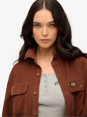 Superdry Brown Oversized Corduroy Workwear Shirt - Image 3 of 3