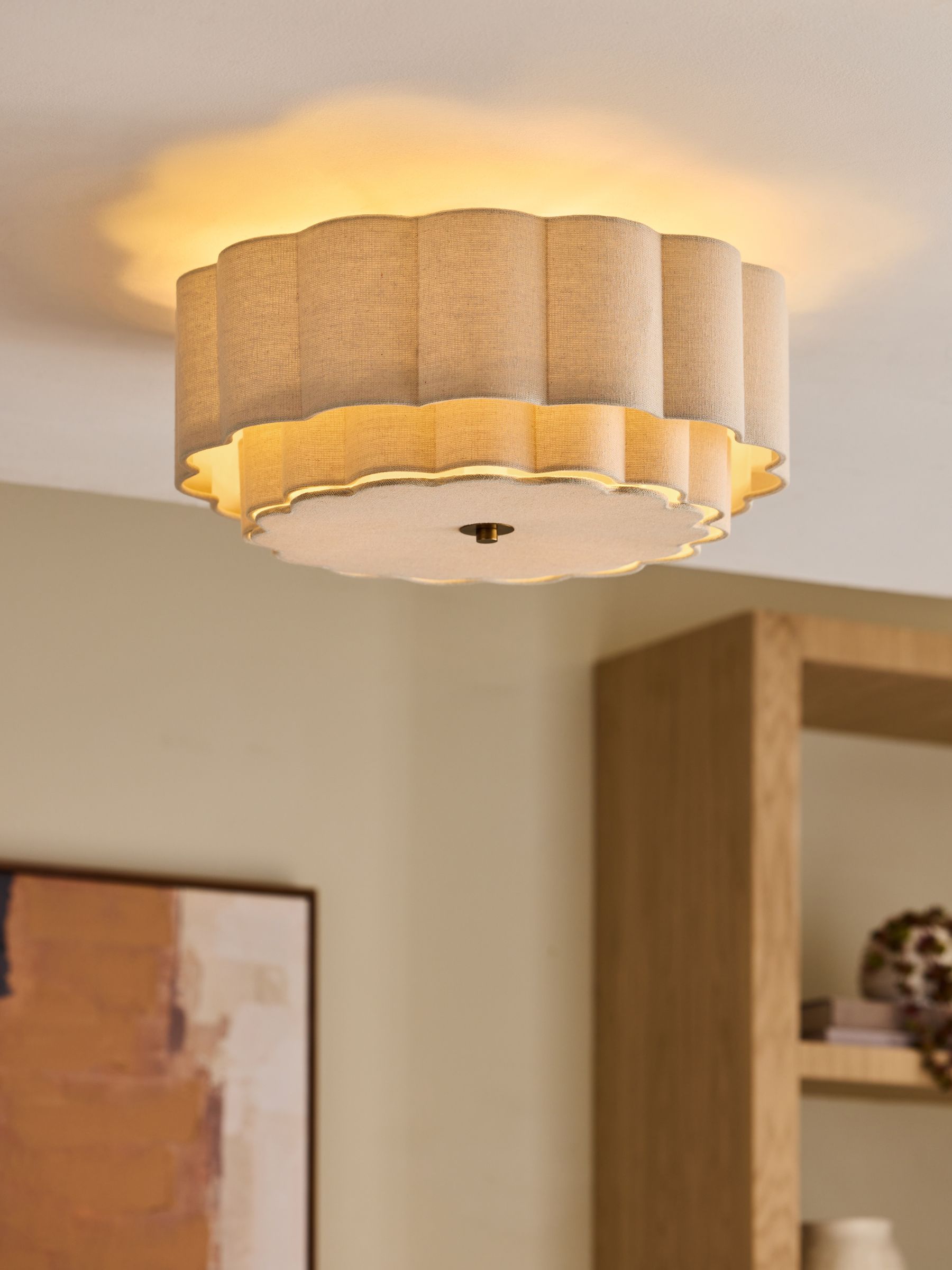 Buy Natural Larson Flush Fitting Ceiling Light from the Next UK