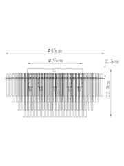 Chrome Arundel Glass Flush Fitting Ceiling Light - Image 2 of 2