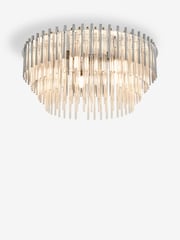 Chrome Arundel Glass Flush Fitting Ceiling Light - Image 4 of 5