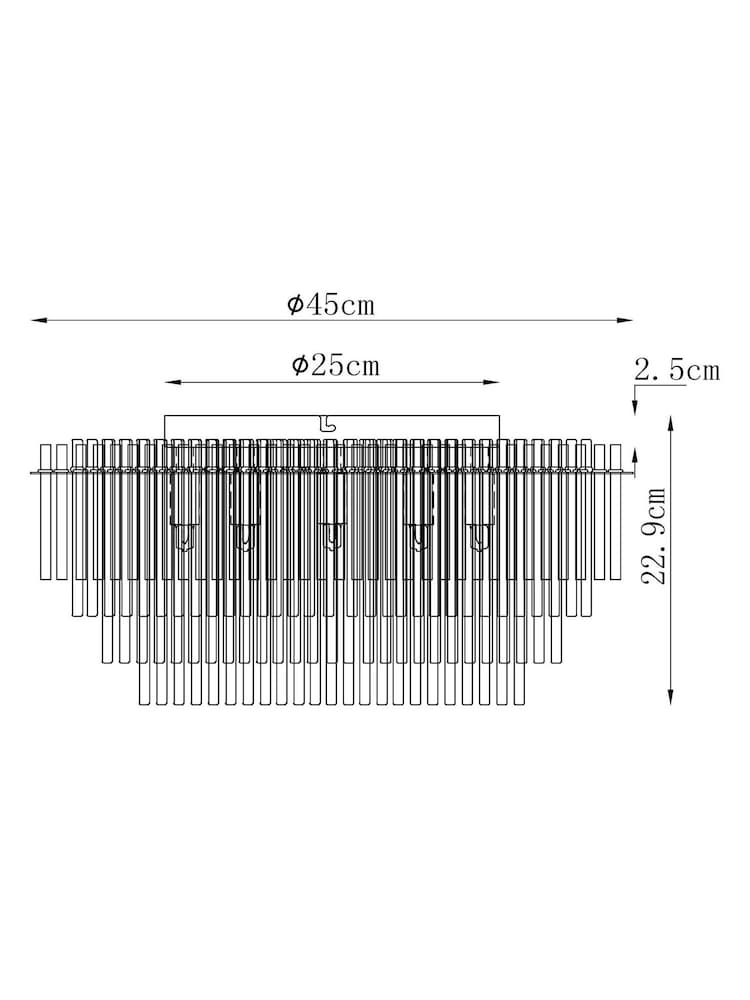 Chrome Arundel Glass Flush Fitting Ceiling Light - Image 5 of 5