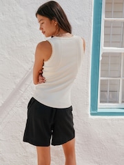 Butter Yellow Premium Ribbed Scoop Tank Vest Sleeveless Top - Image 3 of 4