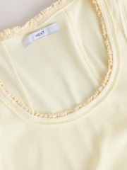 Butter Yellow Premium Ribbed Scoop Tank Vest Sleeveless Top - Image 6 of 7