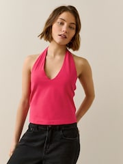 Pink/Yellow/Brown Halter Neck Tops 3 Pack - Image 3 of 10