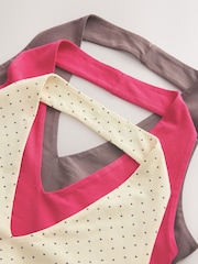 Pink/Yellow/Brown Halter Neck Tops 3 Pack - Image 9 of 10