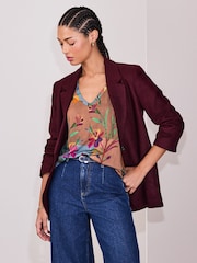 Brown/Blue Floral Modal Slouch Vest - Image 4 of 8