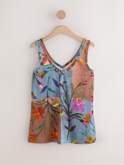 Brown/Blue Floral Modal Slouch Vest - Image 6 of 8