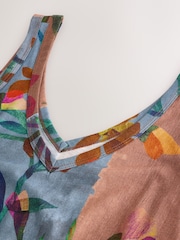 Brown/Blue Floral Modal Slouch Vest - Image 7 of 8