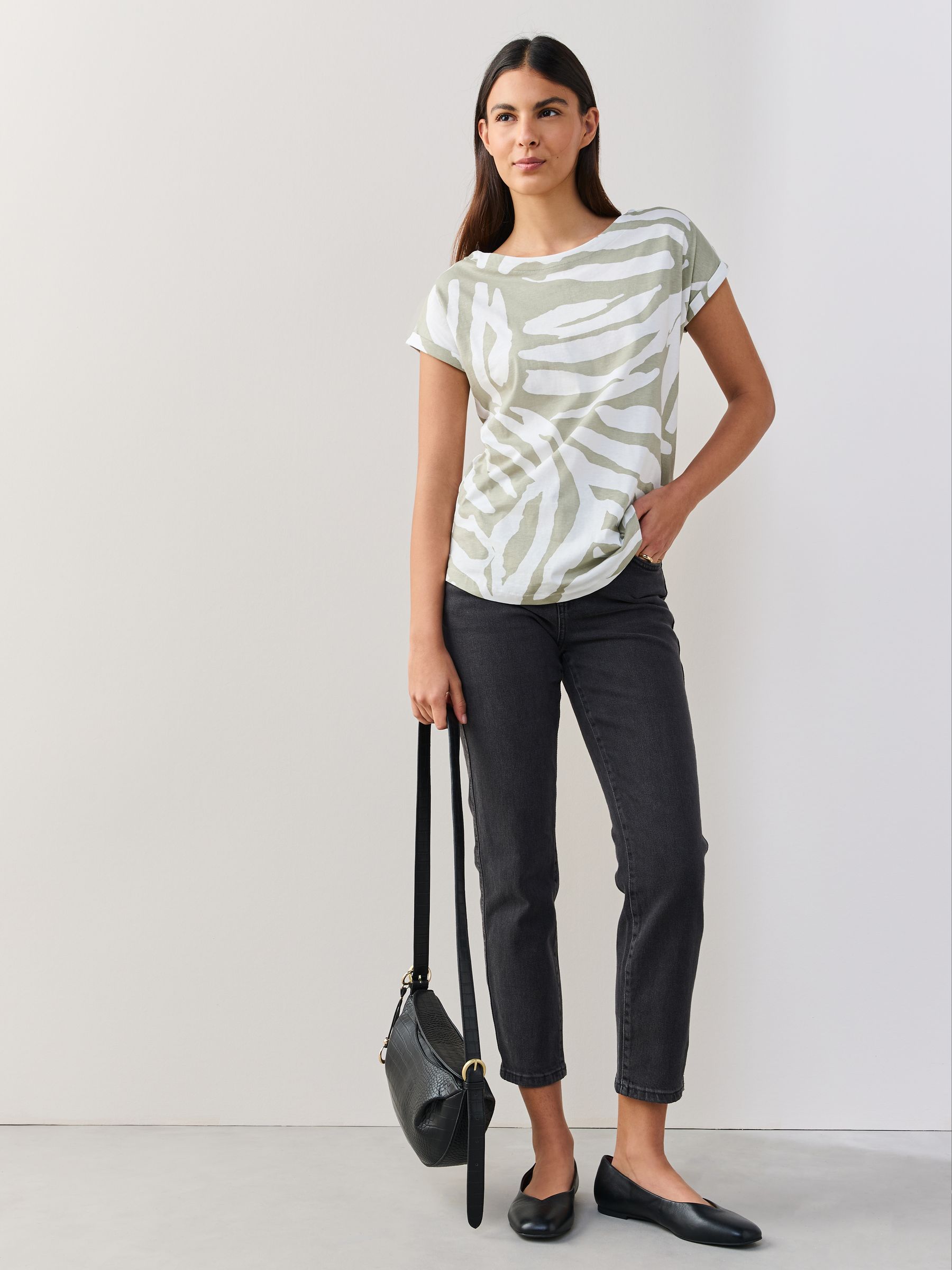 Buy Beige Zebra Print Cap Sleeve Cotton T-Shirt from the Next UK