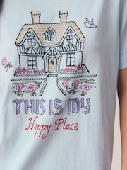 Blue Graphic Heavyweight Short Sleeve Crew Neck T-Shirt - Image 5 of 5