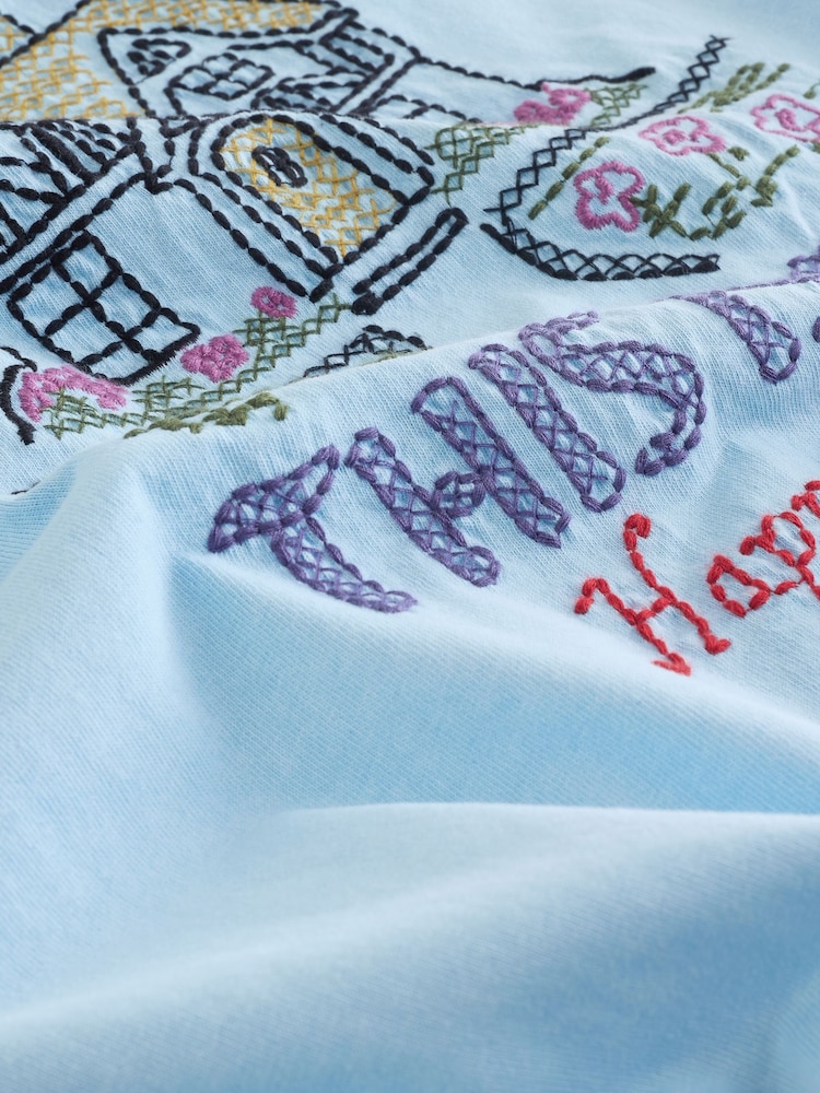 Blue Graphic Short Sleeve Crew Neck T-Shirt - Image 8 of 8