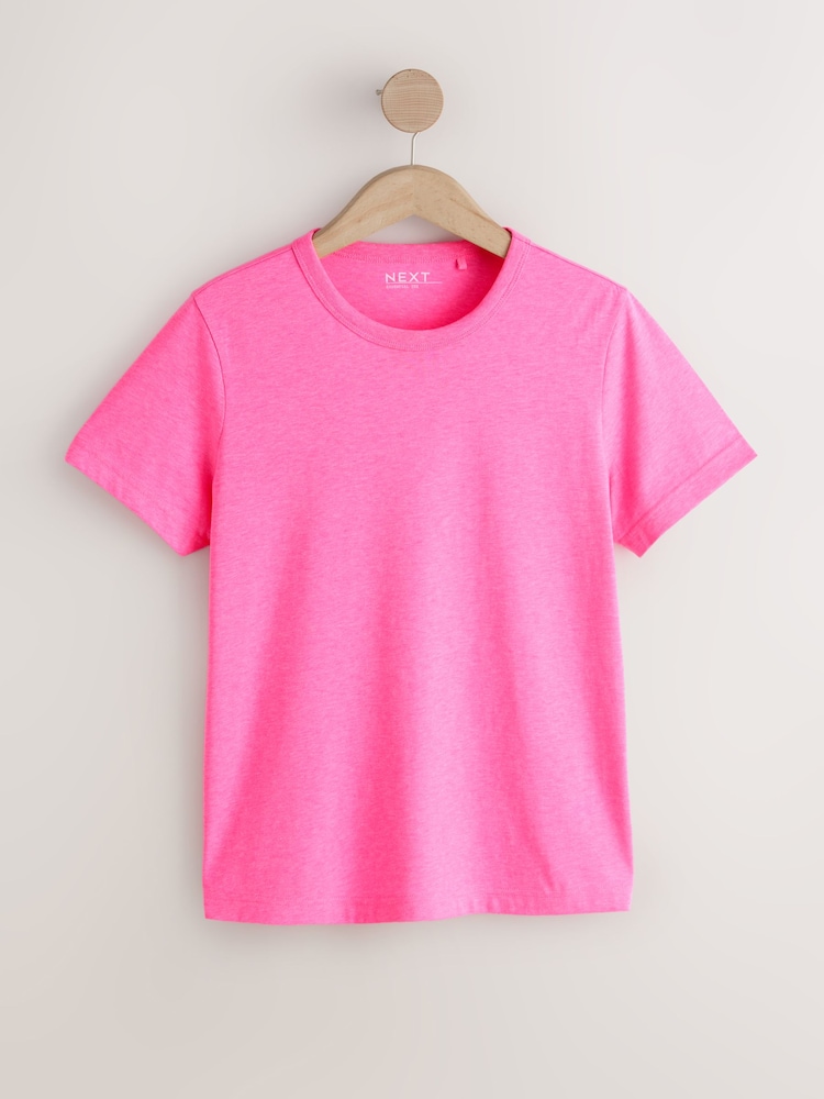 Pink Stripe Graphic Essential Pure Cotton Short Sleeve Crew Neck T-Shirt 3 Pack - Image 2 of 10