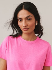 Pink Stripe Graphic Essential Pure Cotton Short Sleeve Crew Neck T-Shirt 3 Pack - Image 6 of 10