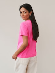 Pink Stripe Graphic Essential Pure Cotton Short Sleeve Crew Neck T-Shirt 3 Pack - Image 7 of 10